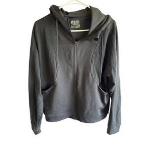 TRAJ3CTORY Black Full Zip Hoodie Jacket L